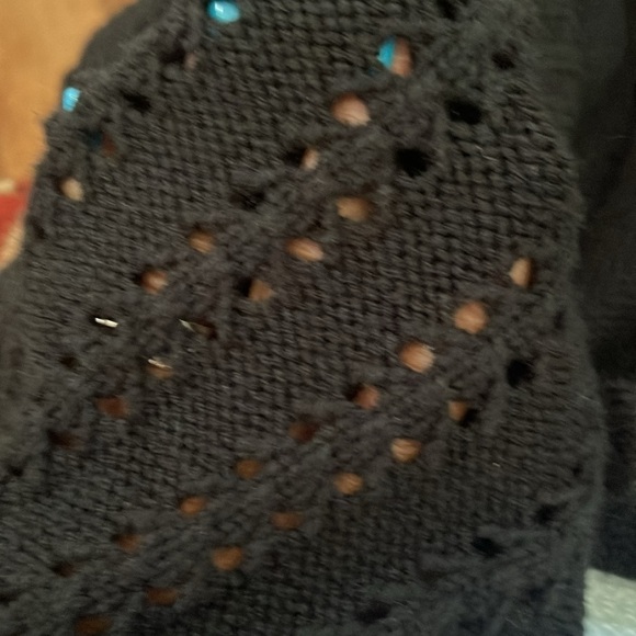 Black cardigan with silver faux buttons. Size medium. - Picture 6 of 10